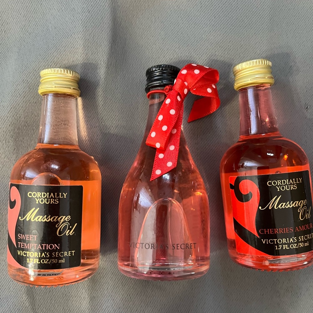 Victoria's Secret Massage Oil Trio - Pink and Red